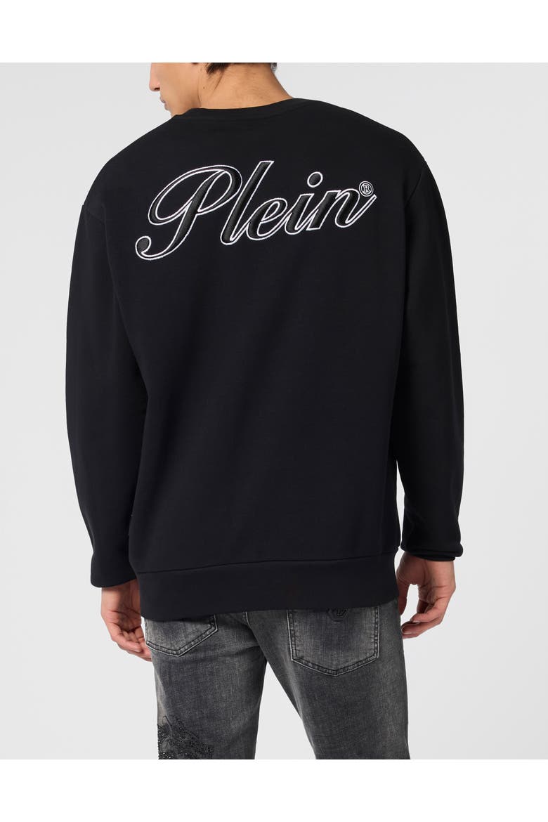 Round Neck Sweatshirt Signature Men, Alternate, color, black
