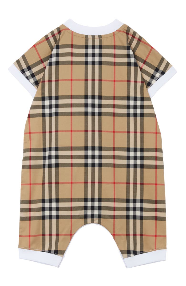 Burberry Lennox Cotton Romper, Alternate, color, 