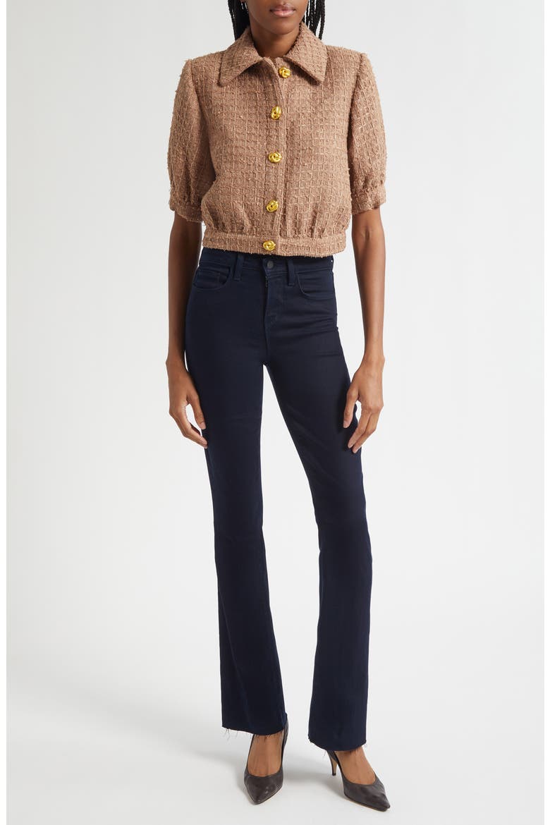 Ruth High Waist Raw Hem Straight Leg Jeans, Alternate, color, METRO