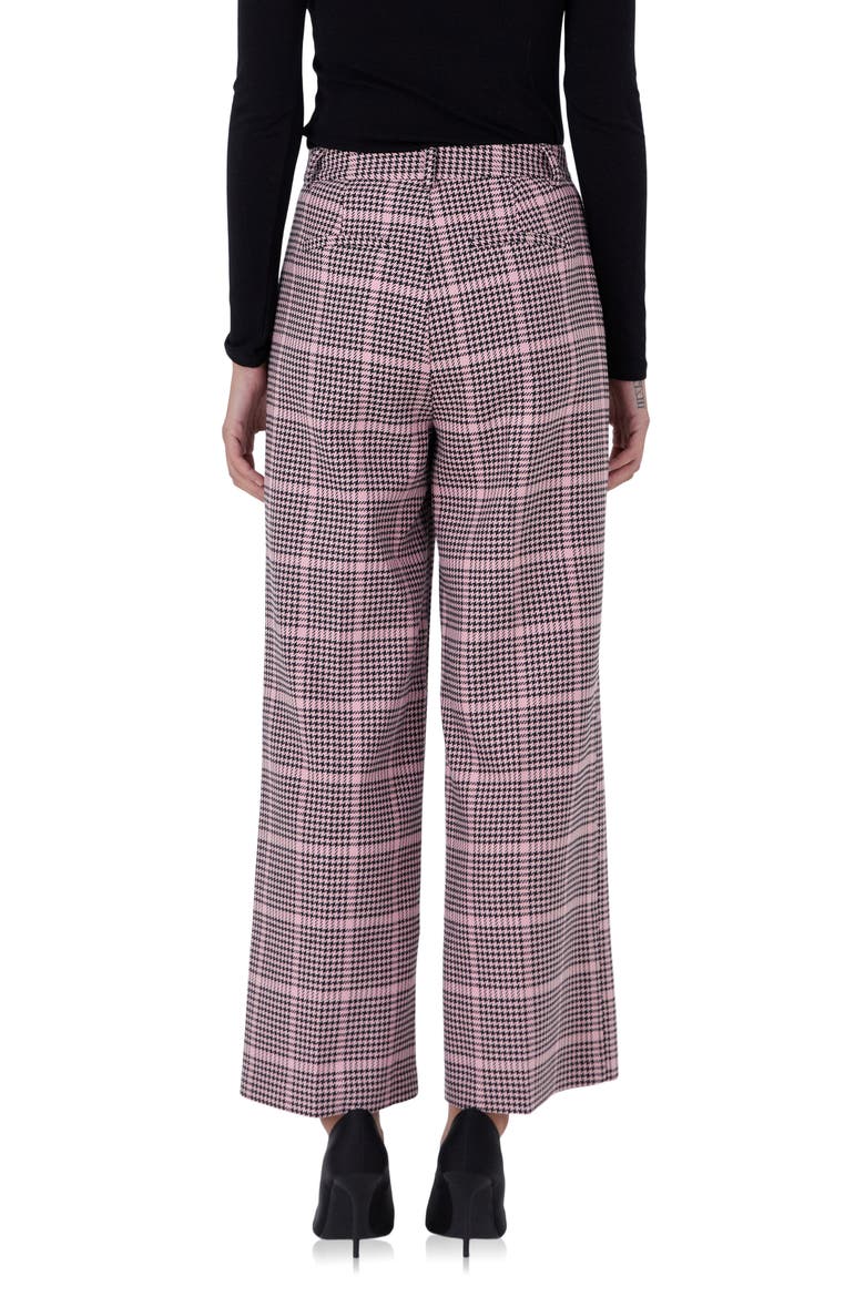 Houndstooth Check High Waist Pants, Alternate, color, PINK MULTI