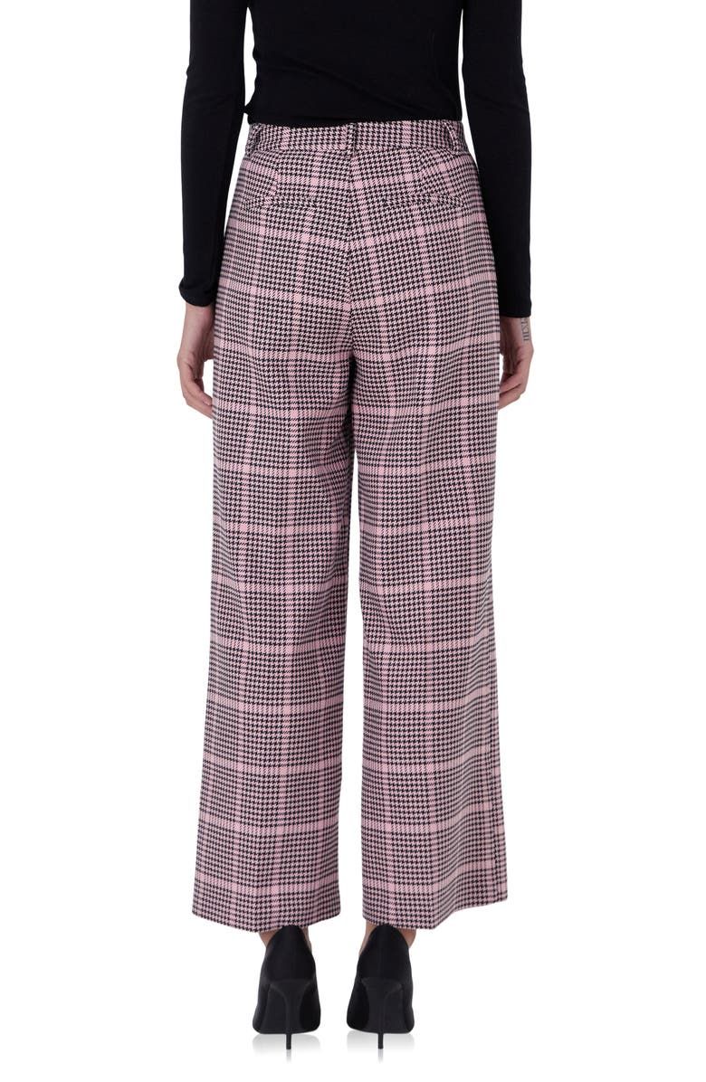 Endless Rose Houndstooth Check High Waist Pants, Alternate, color, Pink Multi