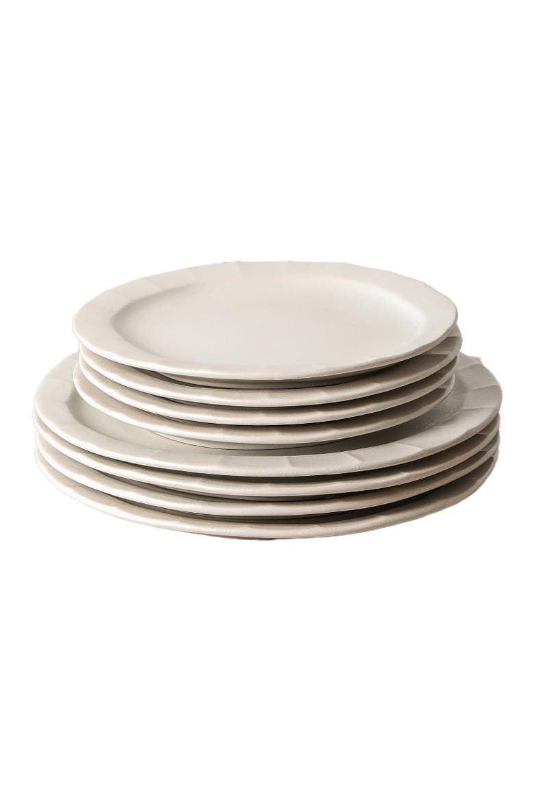 Oasis Stoneware 4-Piece Salad Plate Set, Main, color, White