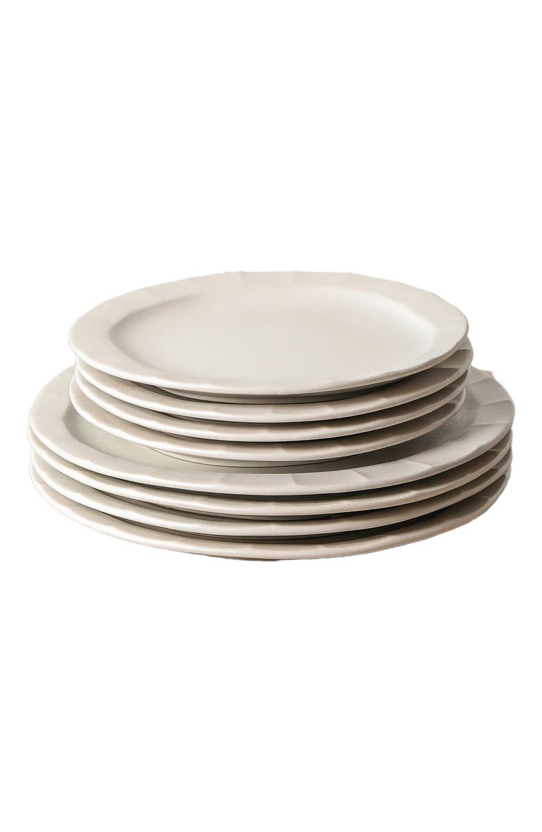 Stone Lain Oasis Stoneware 4-Piece Salad Plate Set, Main, color, White