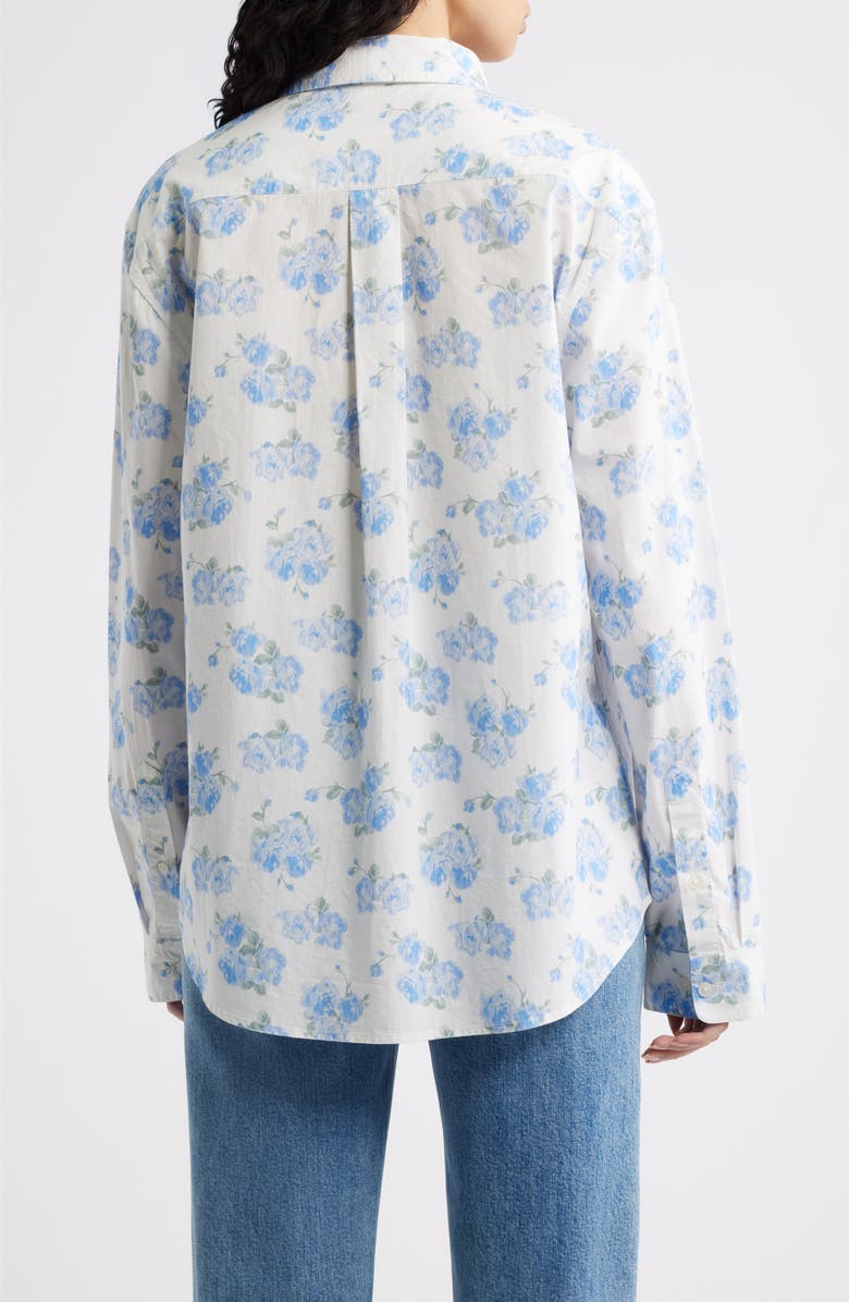 LoveShackFancy Hudley Cotton Shirt, Alternate, color, Blue Marina