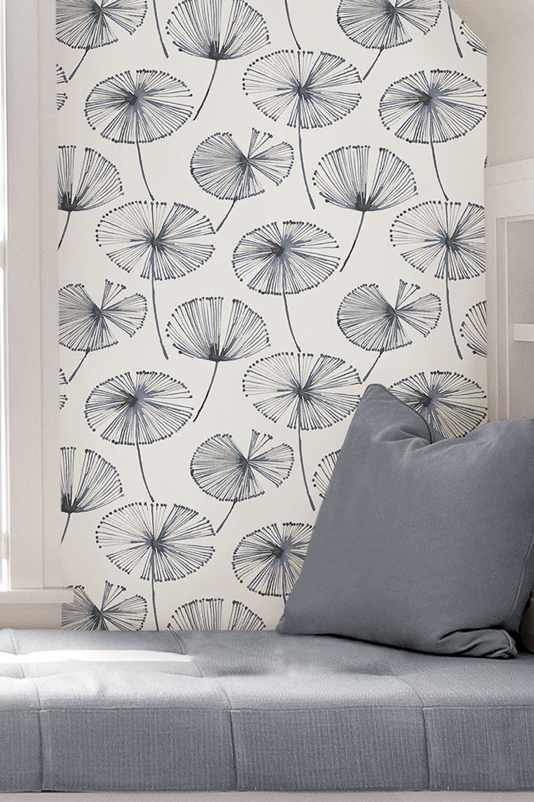 Aya Peel and Stick Wallpaper, Main, color, BLUE