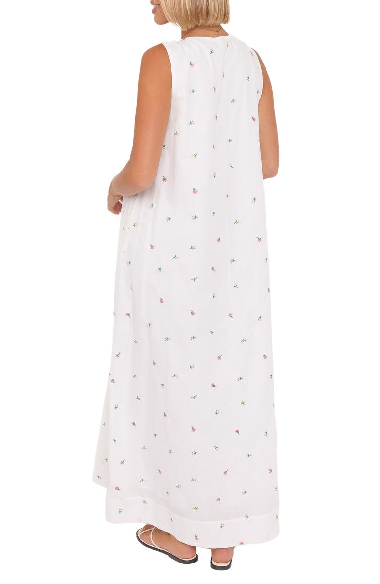 Petal & Pup Laurita Cotton Maxi Dress, Alternate, color, White Floral