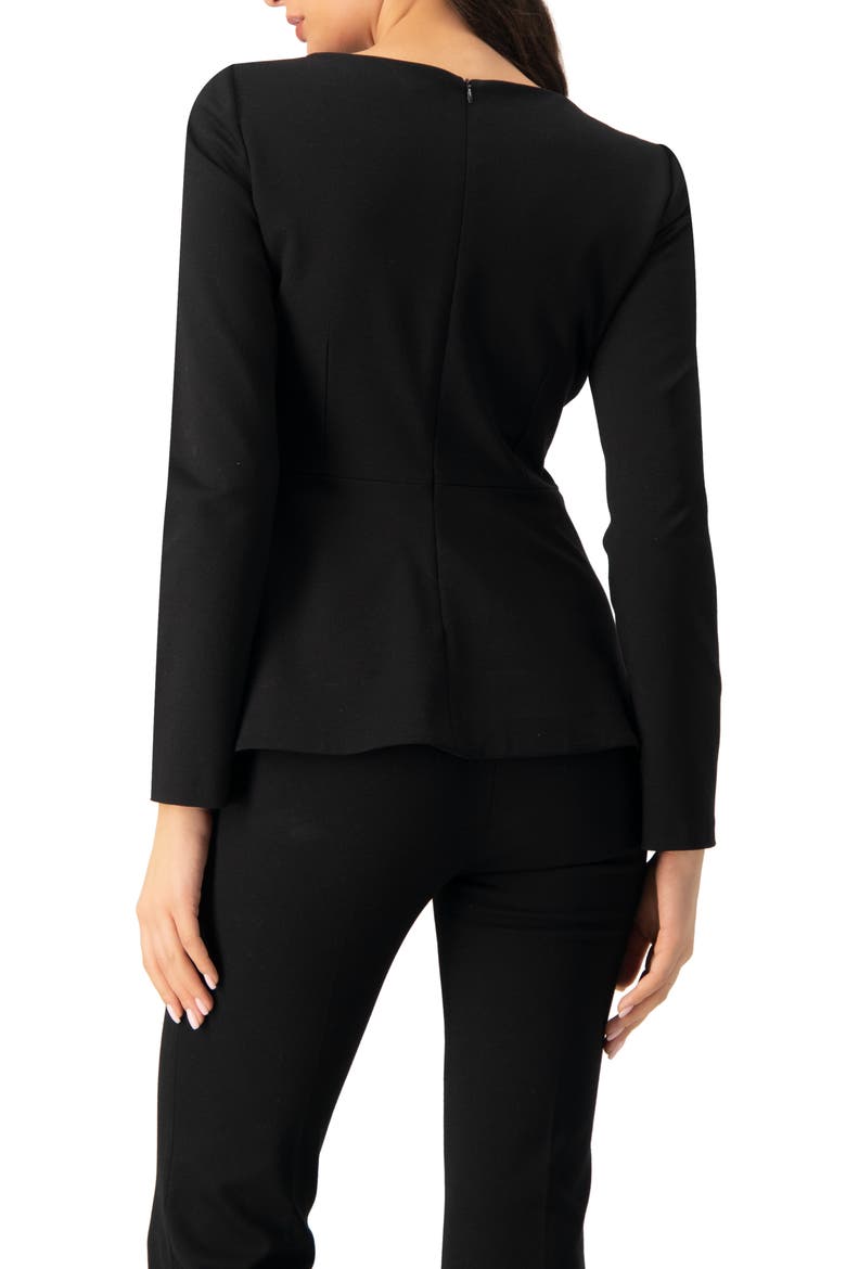 Straight Blouse with Back Zipper, Alternate, color, Black