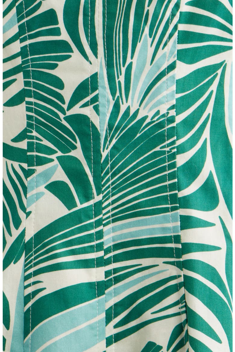 Leaf Print Cotton Poplin Dress, Alternate, color, GREEN MULT