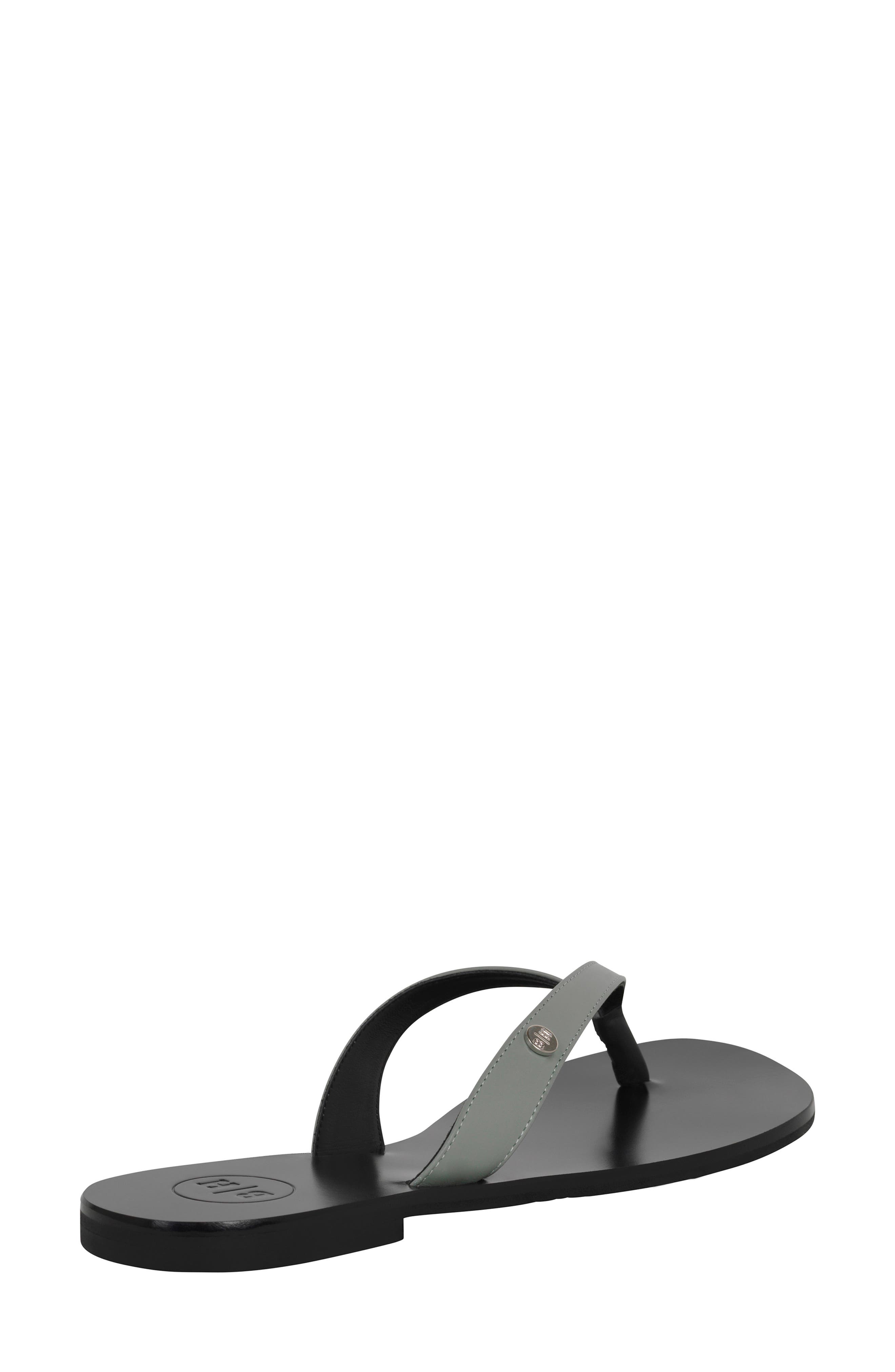 Italian Leather Handmade Flip Flop, Alternate, color, LILY PAD