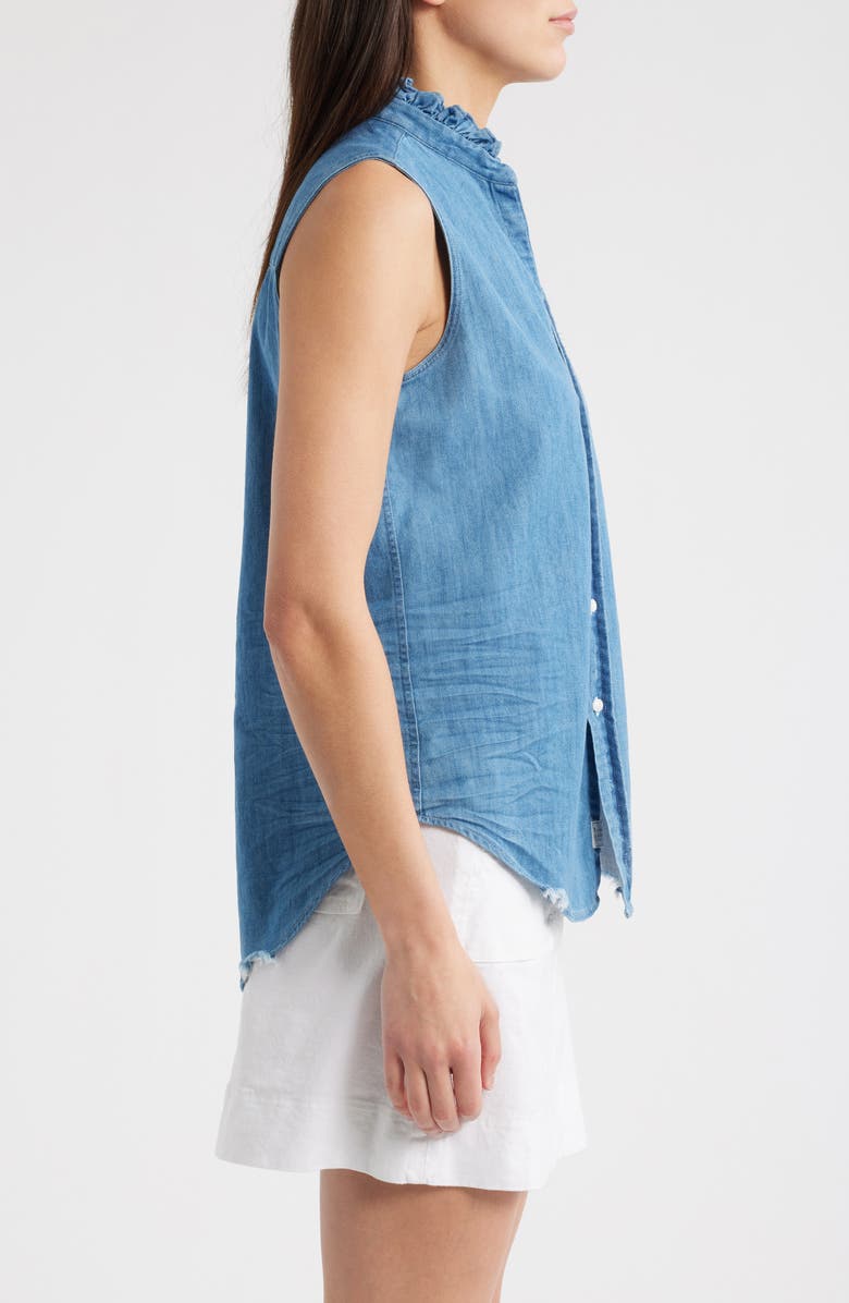 Frank & Eileen Distressed Sleeveless Cotton Button-Up Shirt, Alternate, color, 