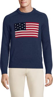 Lands' End Classic Cotton Drifter Signal Flags Crew Neck Sweater