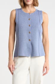 CYRUS Button Front Sleeveless Vest