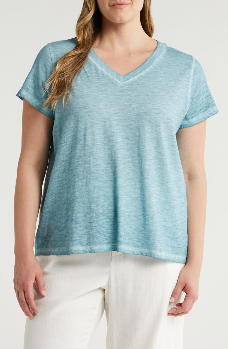 Eileen Fisher Organic Cotton V-Neck T-Shirt, Main, color,