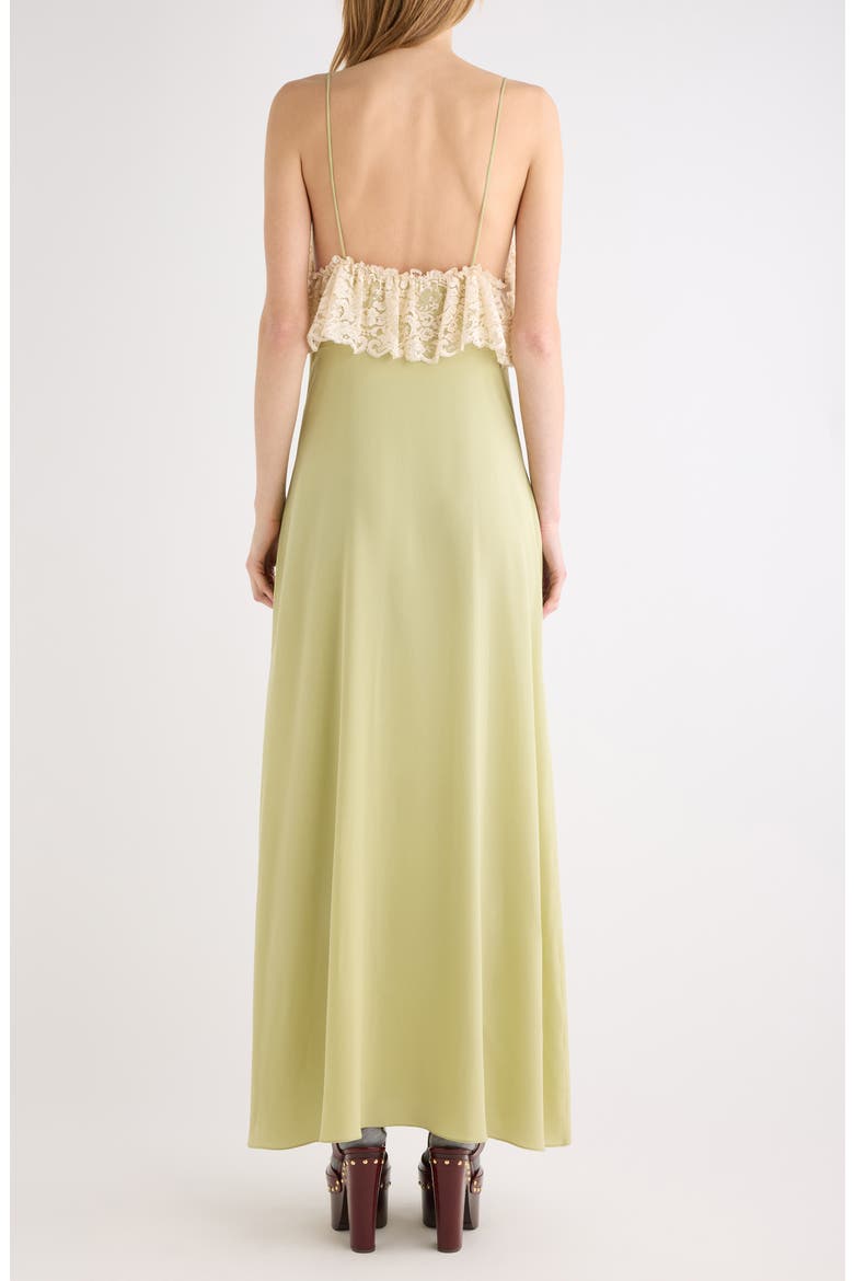 Boho Silk Crêpe de Chine Maxi Dress, Alternate, color, DUSTY GREEN