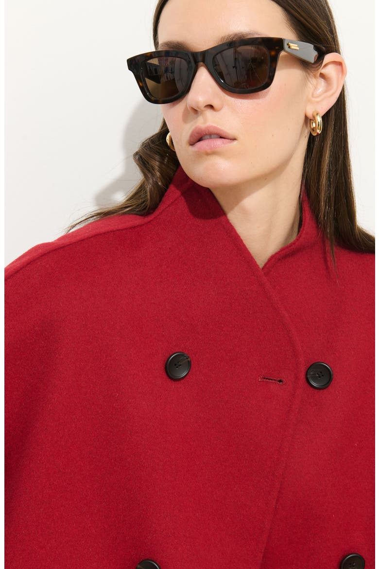 Sophia Wool Blend Coat, Alternate, color, RED