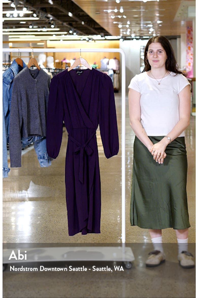 Long Sleeve Faux Wrap Midi Dress video