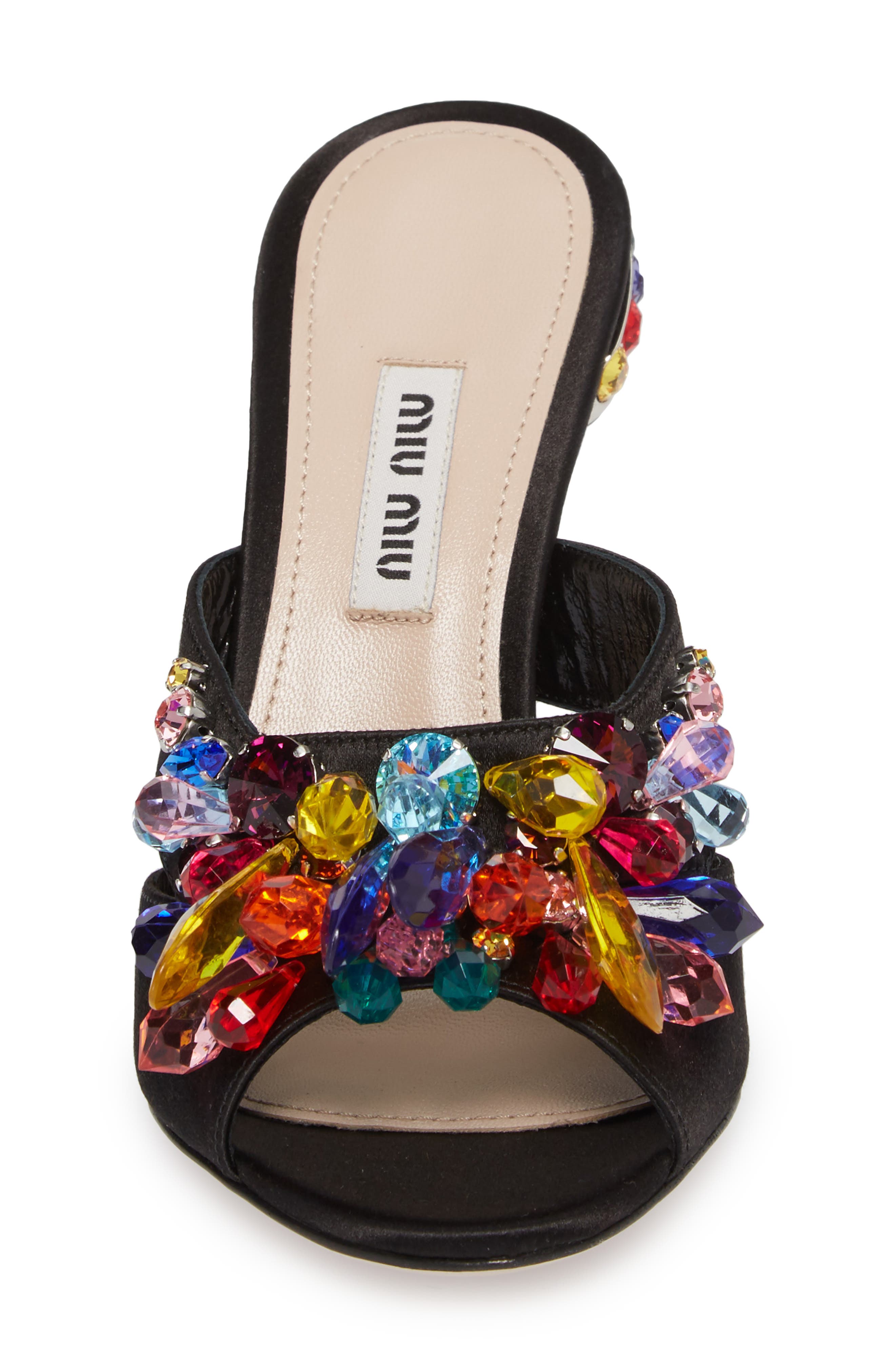 Miu Miu Crystal Embellished Mule, Alternate, color, 