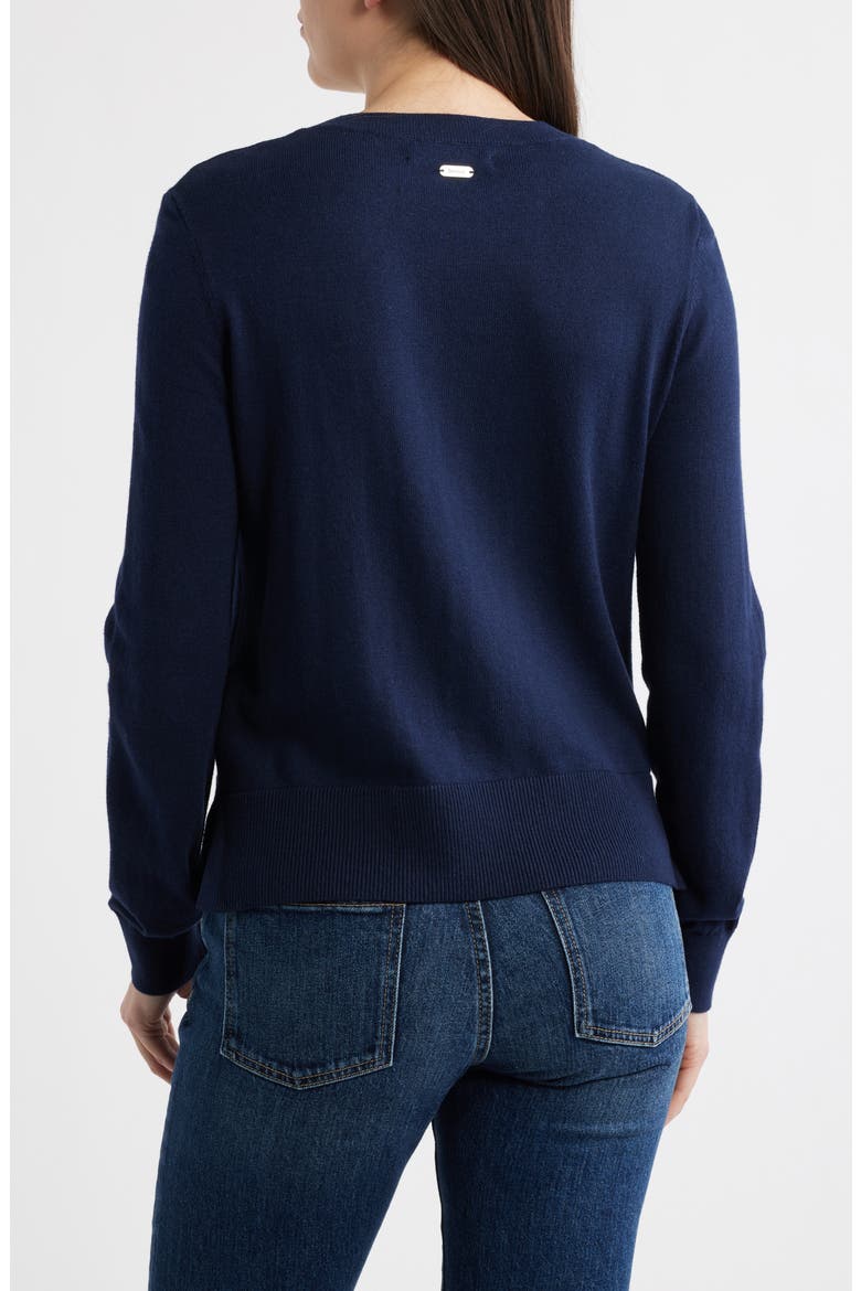 Alder Intarsia Cotton & Cashmere Sweater, Alternate, color, NAVY