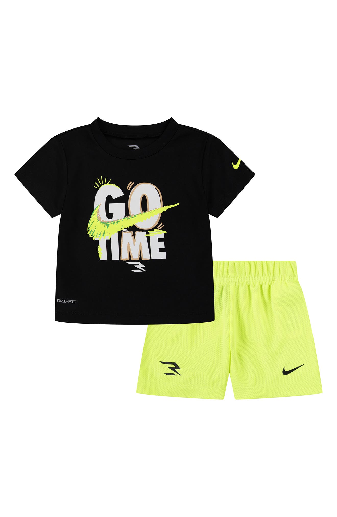 3 Brand Littles Go Time Graphic T-Shirt & Shorts Set