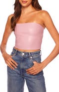 Susana Monaco Faux Leather Crop Tube Top