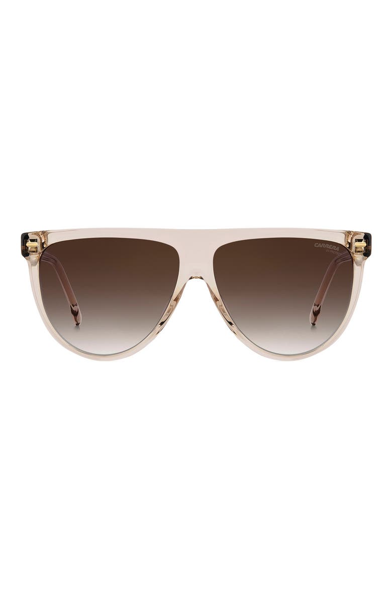 60mm Gradient Flat Top Sunglasses, Alternate, color, NUDE/ BROWN