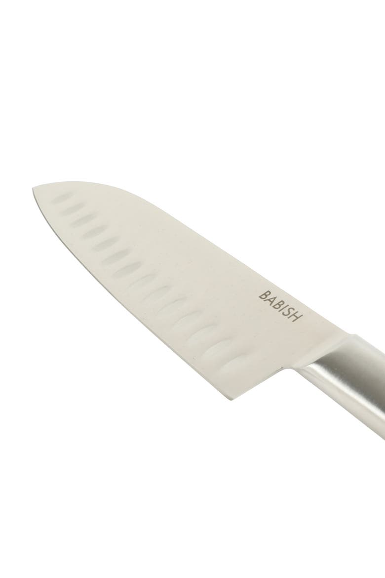 High Carbon German Steel Santoku Knife with Full Tang Blade, Alternate, color, Silver