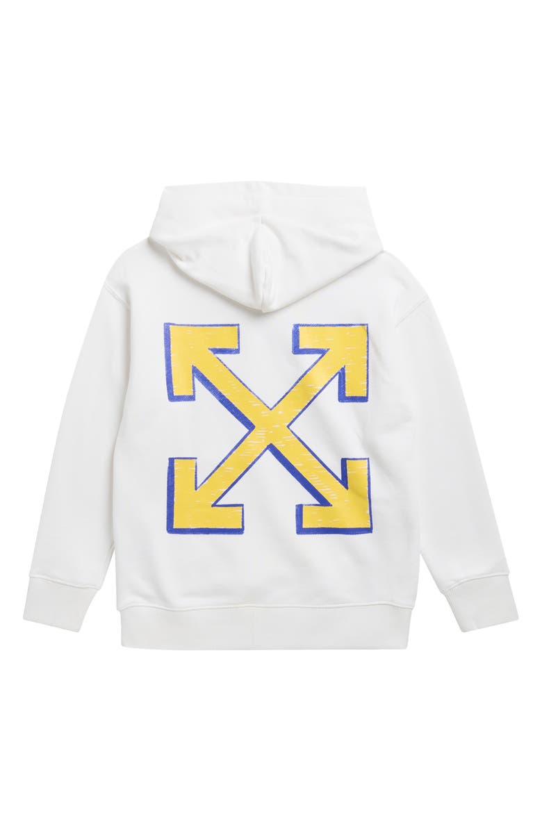 Off-White Kids' Doodle Graphic Hoodie, Alternate, color, White