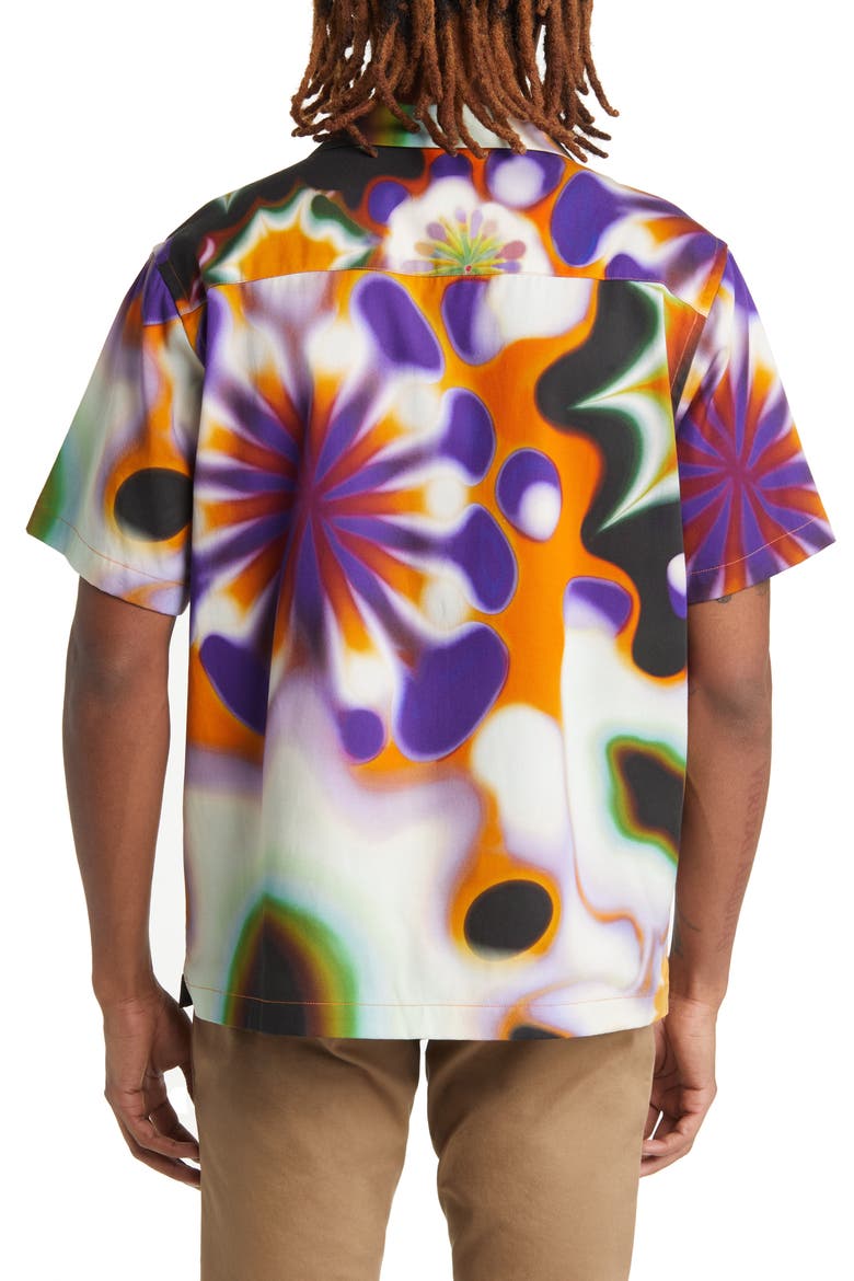 Canty Shawnax Abstract Floral Camp Shirt, Alternate, color, MARMELADE