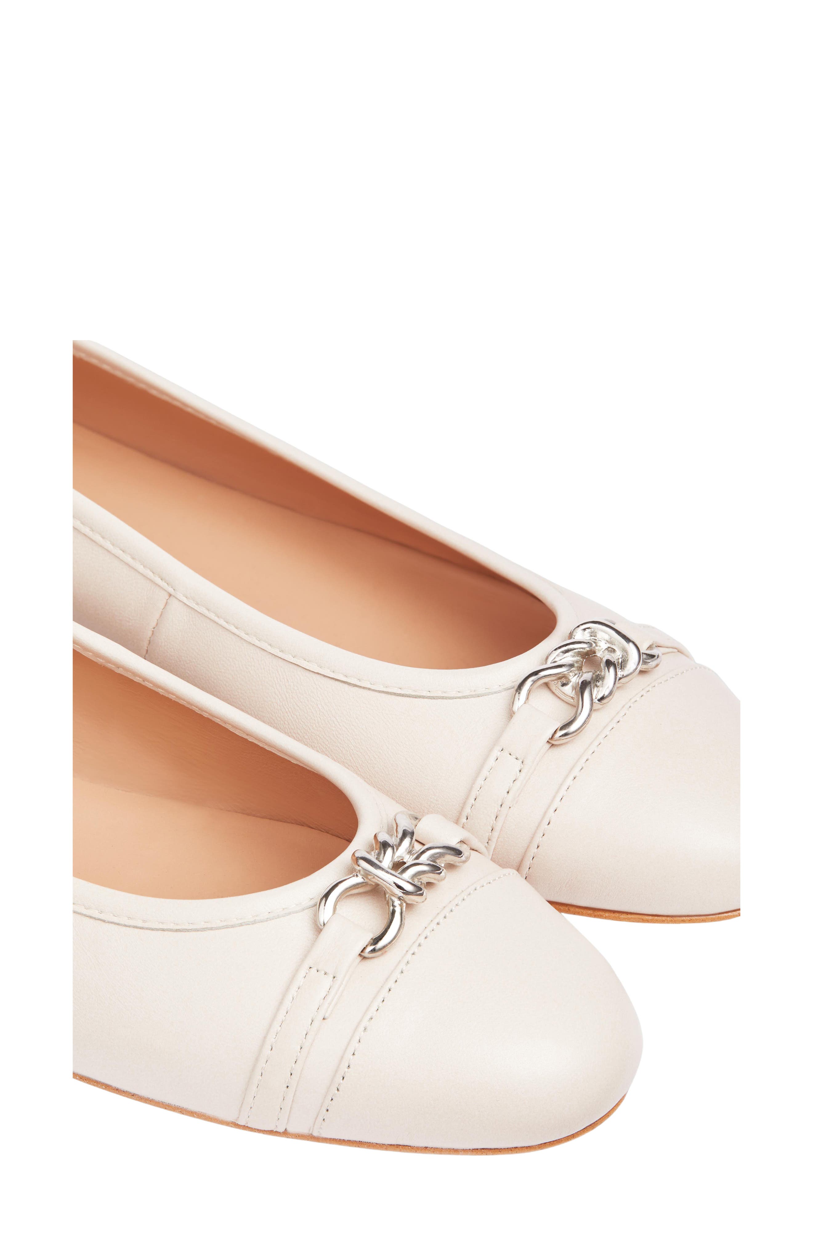 LK Bennett Brielle Cap Toe Flat, Alternate, color, Ecru