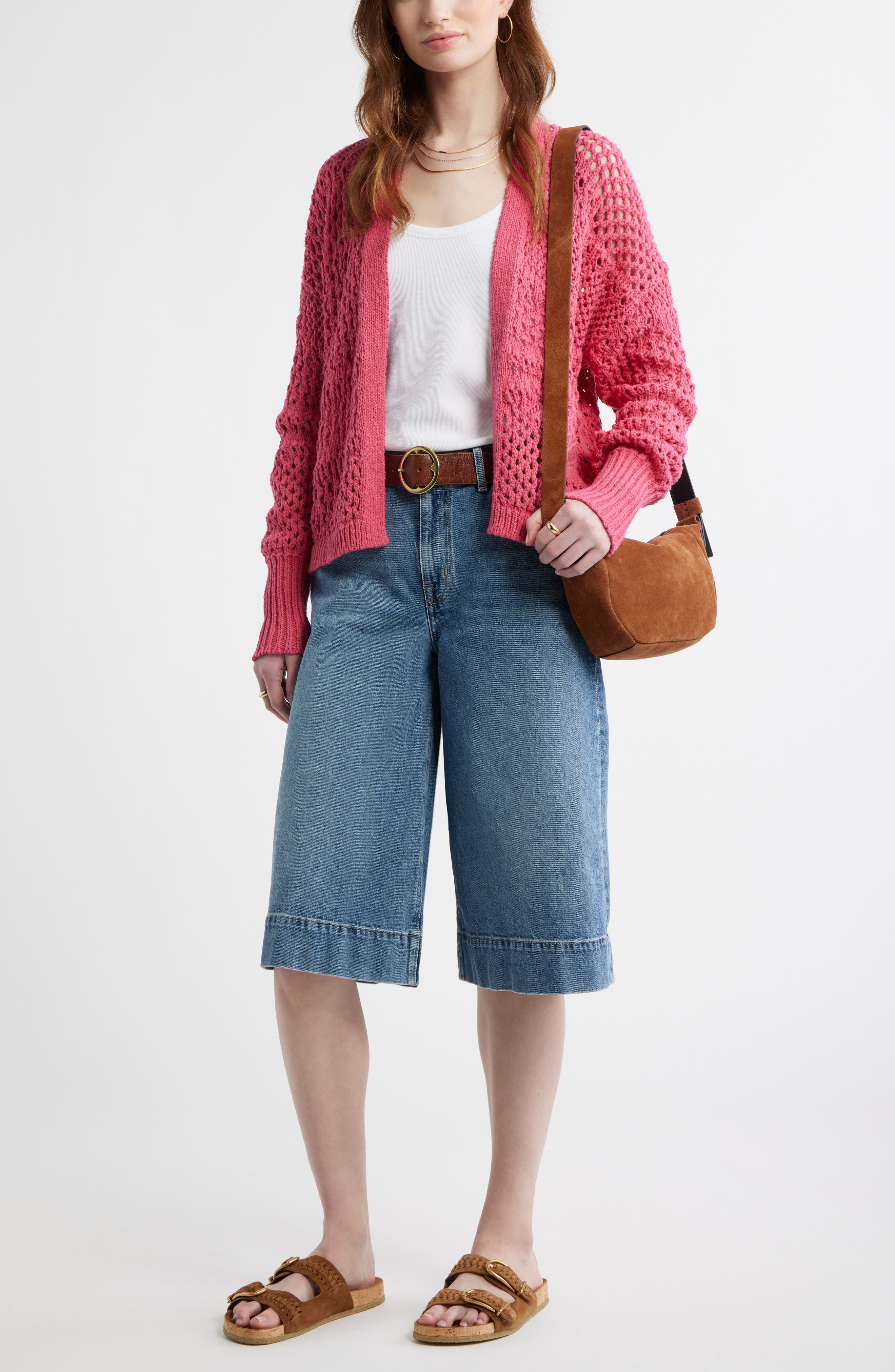 Openwork Slouchy Cotton Cardigan - image 4