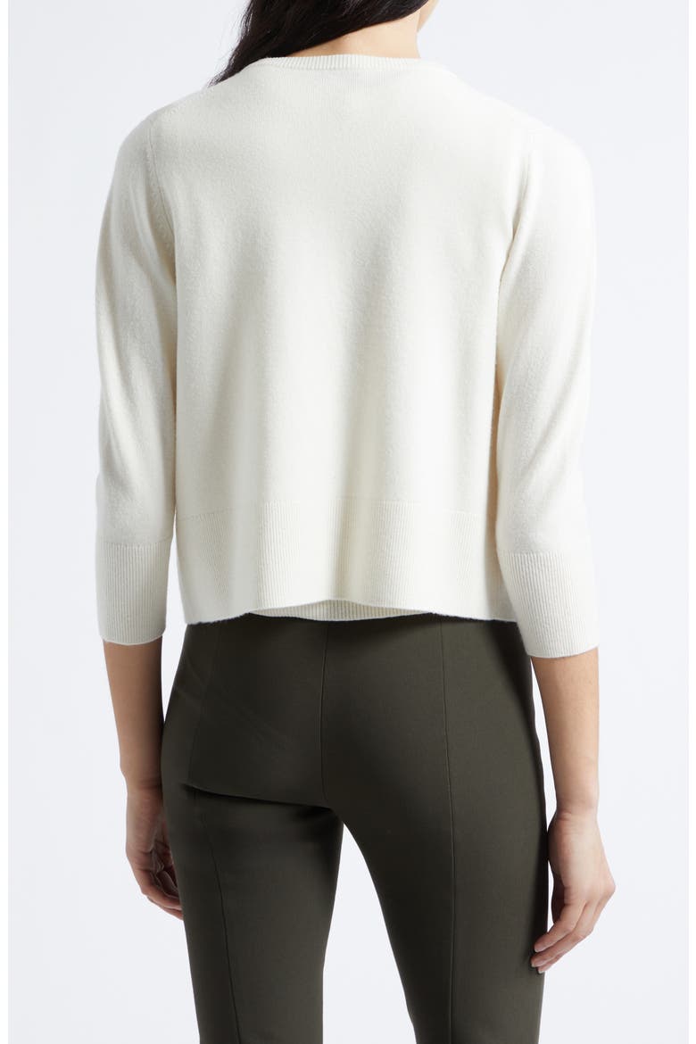 Wool Blend Crewneck Cardigan, Alternate, color, OFF WHITE