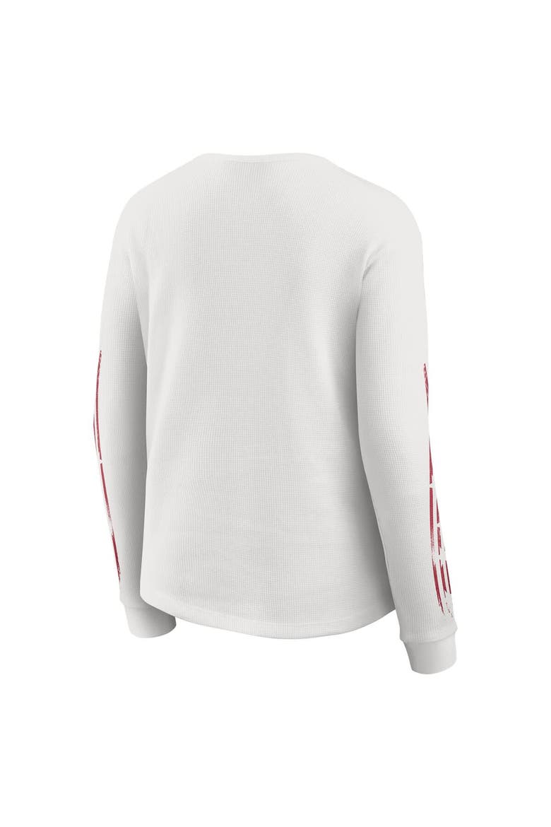 Women's WEAR by Erin Andrews  White San Francisco 49ers Graphic Waffle Long-Sleeve T-Shirt, Alternate, color, White