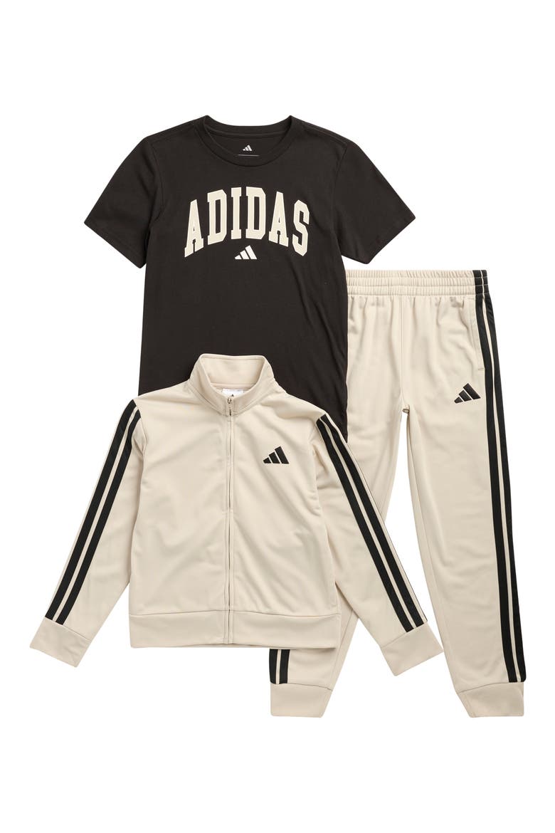 Kids' Graphic T-Shirt, Tricot Track Jacket & Joggers Set, Main, color, NATURAL
