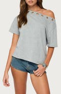 EDIKTED Leslee Grommet Off Shoulder T-Shirt