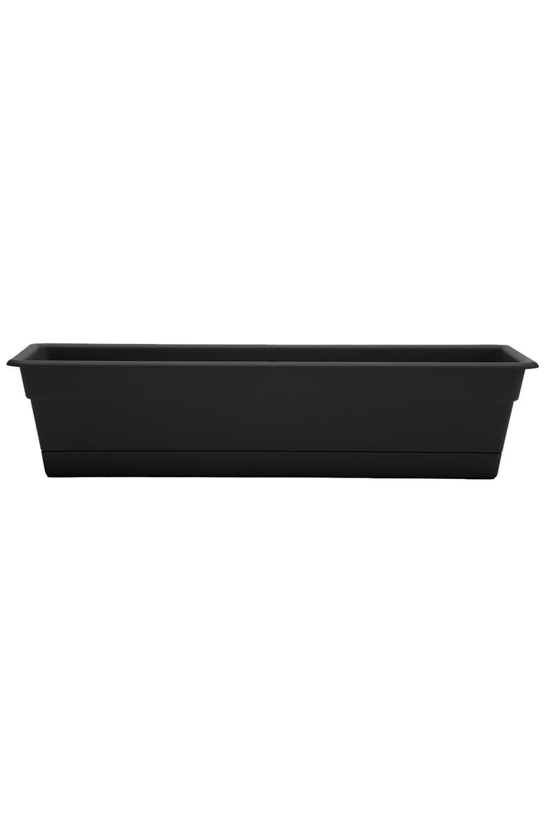 24 Inch Dura Cotta Window Box Planter, Black, Main, color, Black