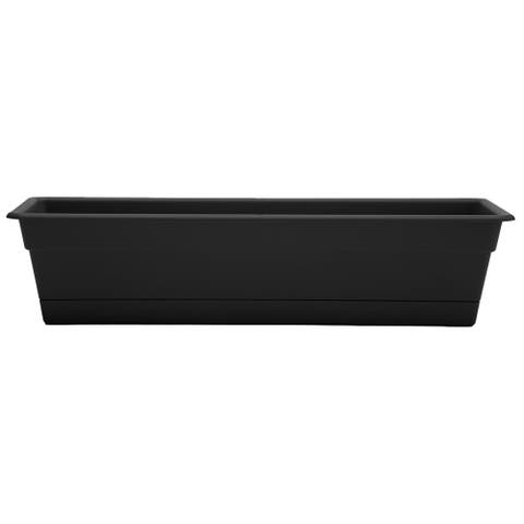 24 Inch Dura Cotta Window Box Planter, Black