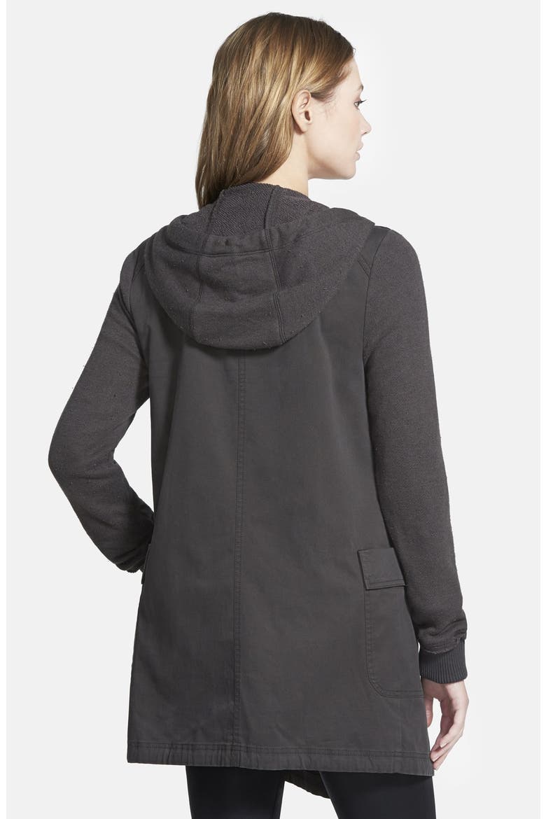 Treasure&Bond Drapey Mixed Media Jacket, Alternate, color, WASHED BLACK RAVEN