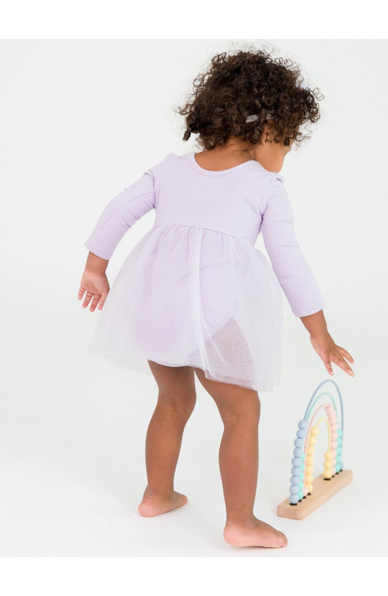 RuffleButts Baby Girls Long Sleeve Tulle Skirted Romper, Alternate, color, 