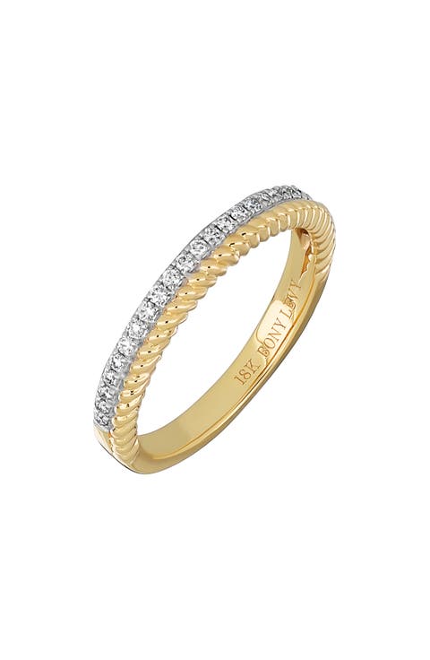 Diamond Two-Tone Stacking Ring