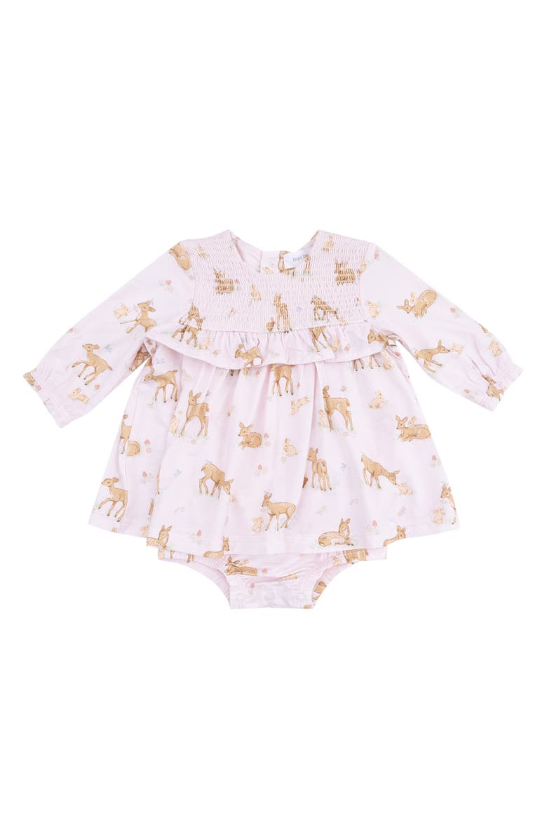 Angel Dear Little Fawn Smocked Dress, Main, color, Light Pink/ Pink