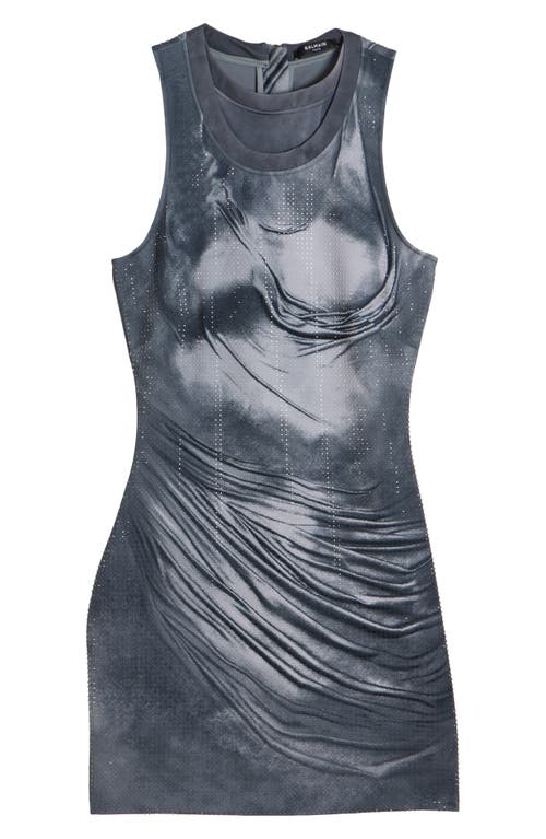 BALMAIN BALMAIN CRYSTAL EMBELLISHED TROMPE L'OEIL LAYERED TANK MINIDRESS 
