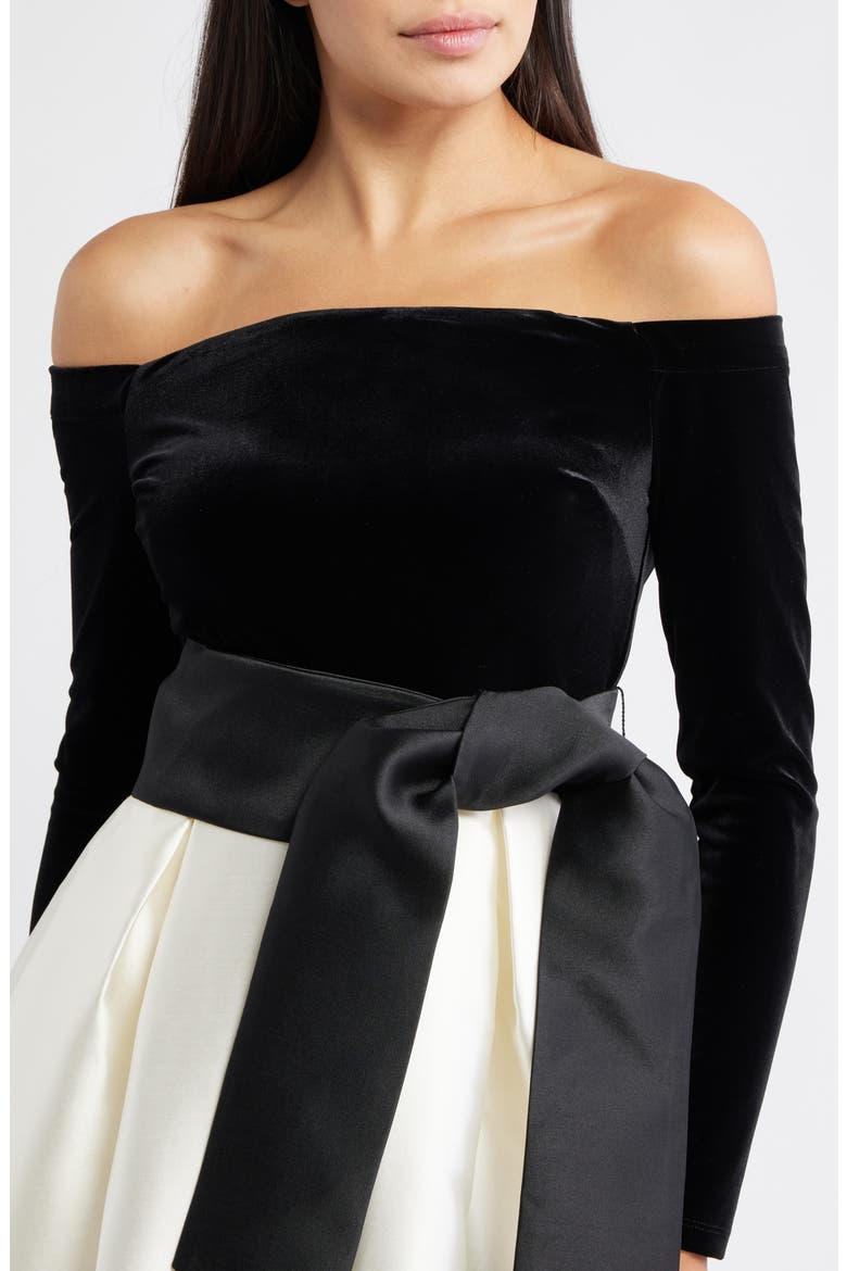 long sleeve midi dress cocktail Lisse Twist Front Long Sleeve Velvet Midi Dress