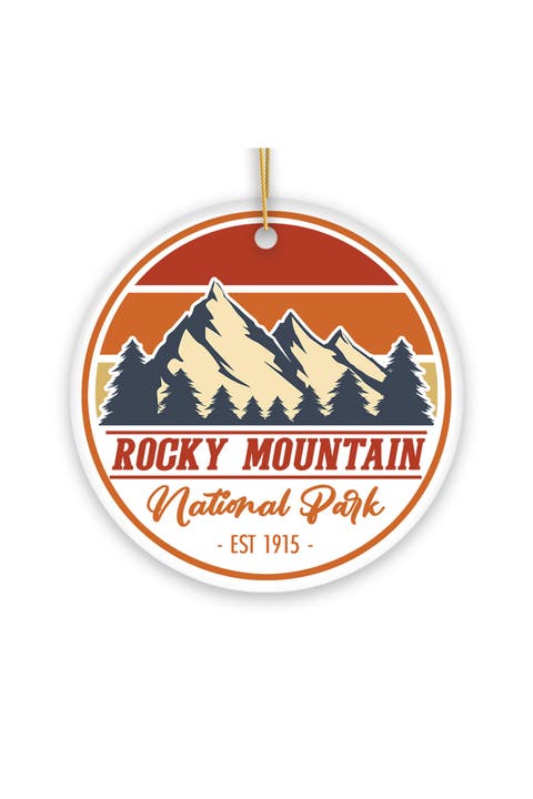 Rocky Mountain Snowy Peaks Ceramic Ornament - Version 2