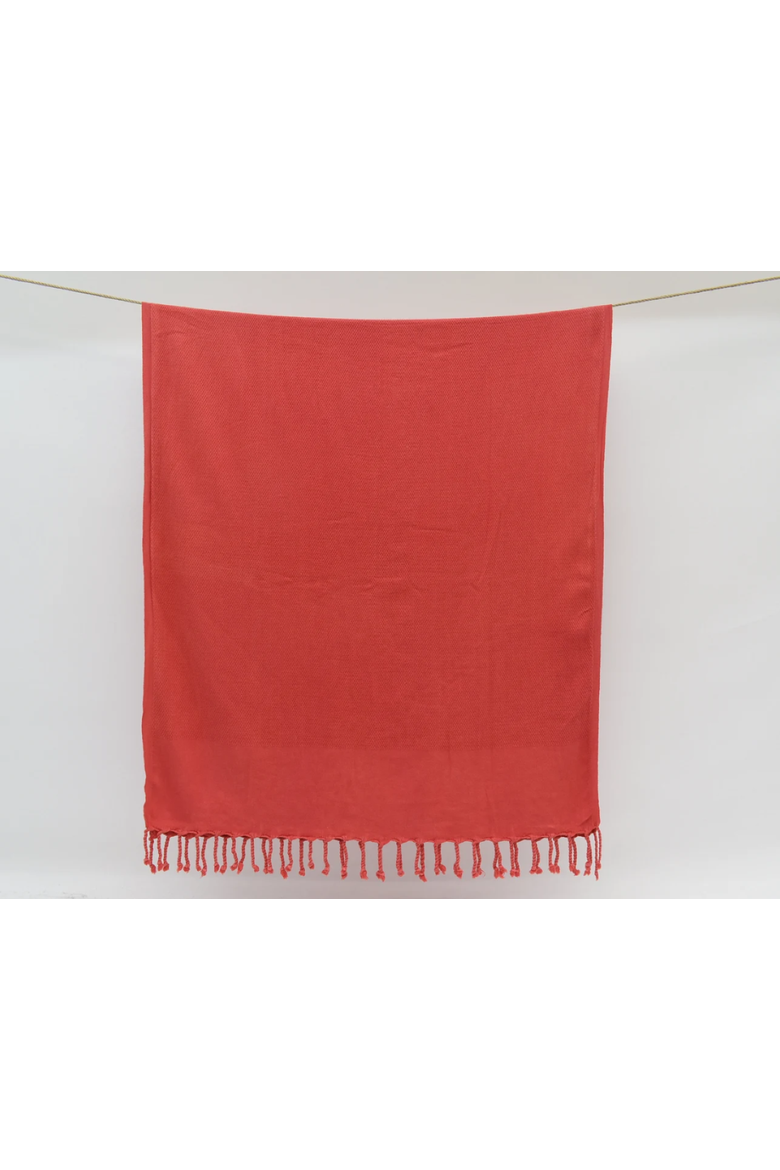 Poppy Stone-Washed Towel/Throw Blanket, Alternate, color, Red