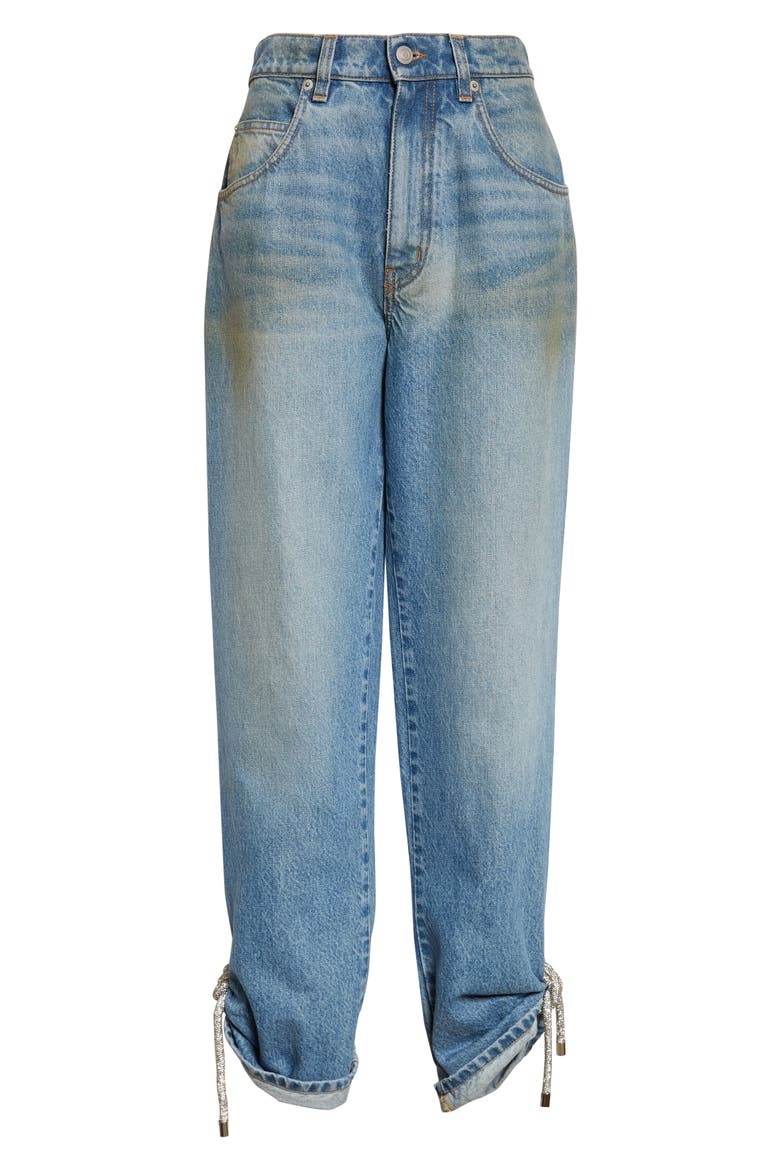 Crystal Knot Straight Leg Jeans, Alternate, color, MEDIUM BLUE