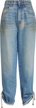 Area Crystal Knot Straight Leg Jeans