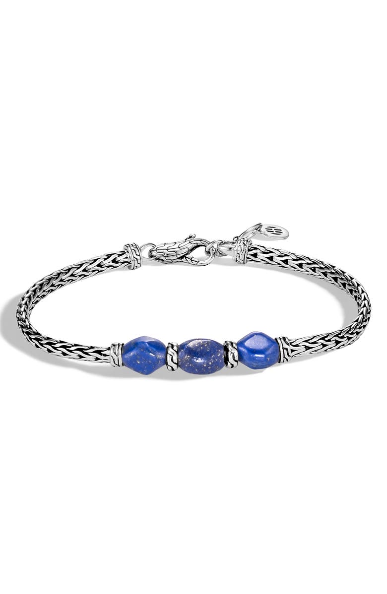 John Hardy Classic Chain Slim Triple-Stone Bracelet, Main, color,