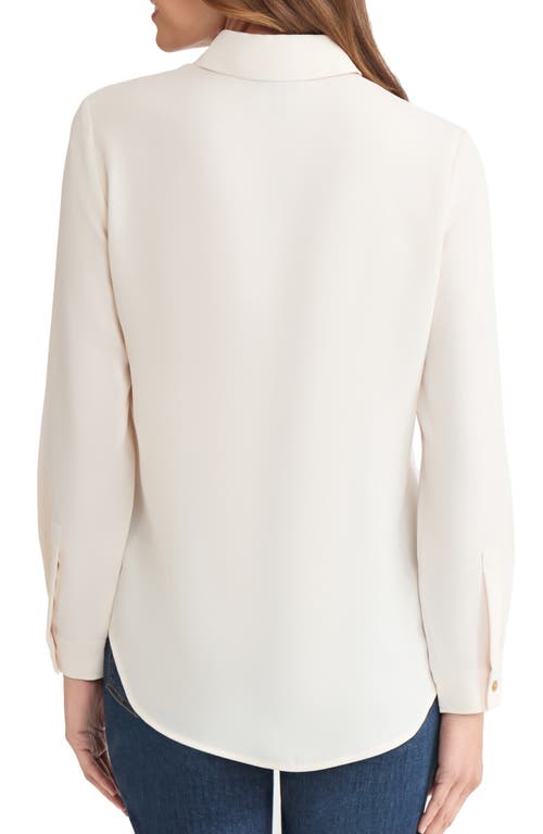 Jones New York Embroidered Yoke Button-up Shirt In White