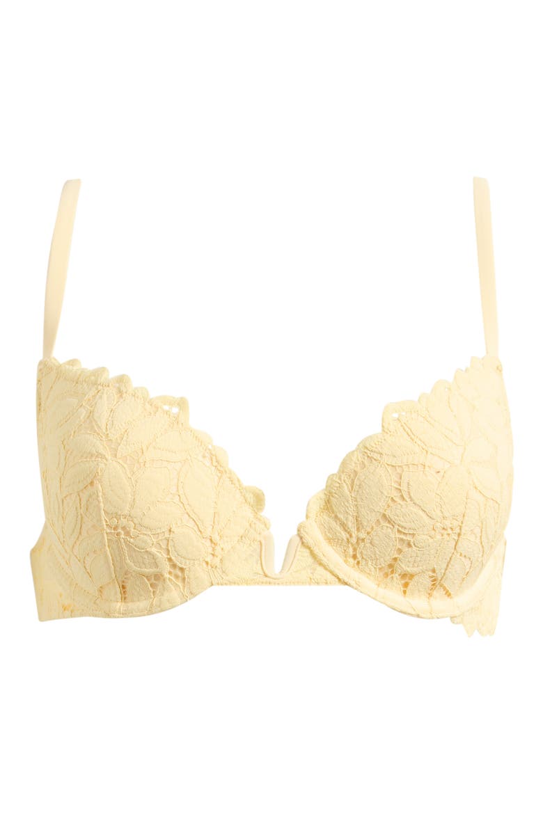Celeste Floral Lace Push-Up Underwire Bra, Alternate, color, VANILLA
