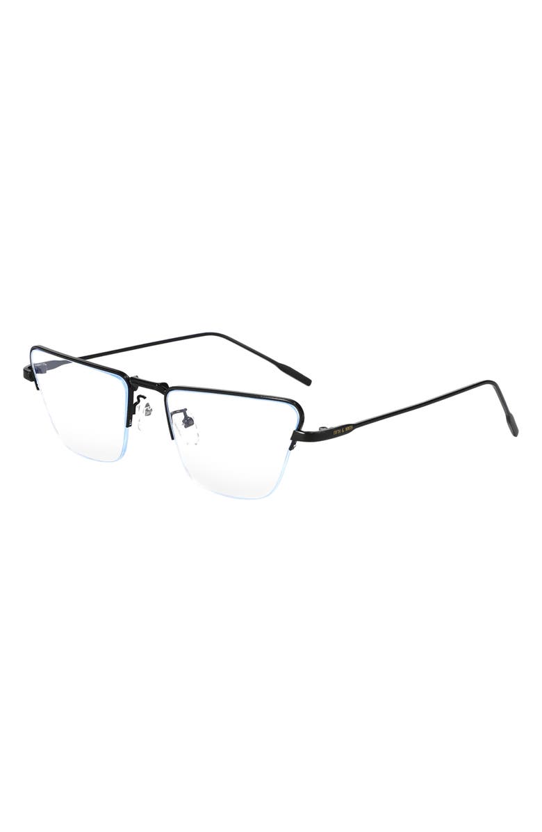 Fifth & Ninth Aston 57mm Cat Eye Blue Light Blocking Glasses, Alternate, color, Black